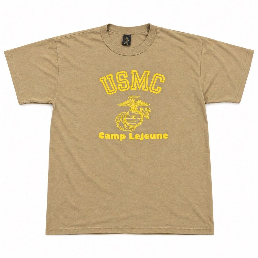 VTG Vintage US Marine Corps Camp Lejeune T Shirt Adult 2XL Military 1980s